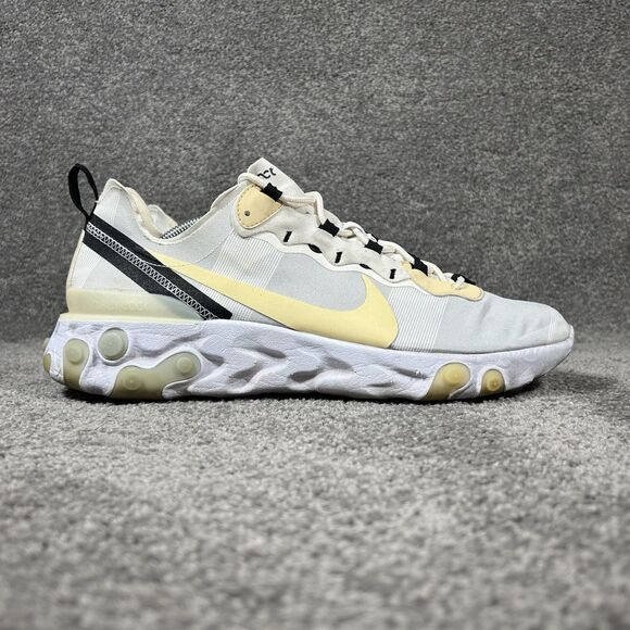 Nike React Element 55 BQ6166-101 Men’s Size 13 Soft Yellow White Running Shoes - Picture 1 of 12